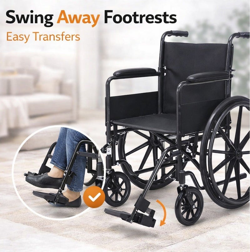 Gilani Mobility High Back Steel Lightweight Manual Wheelchair - Image 3